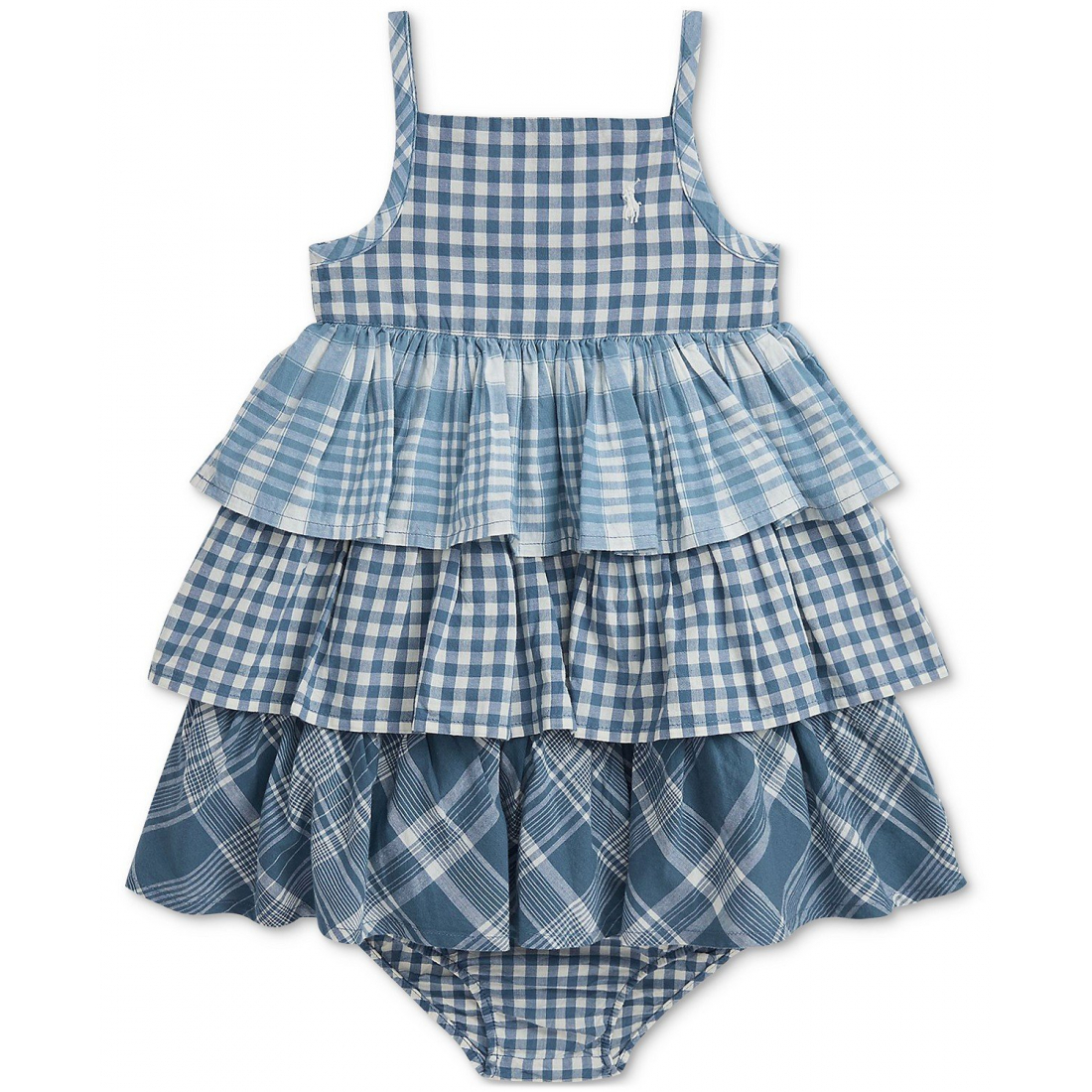 Baby Girl's 'Tiered Cotton Madras Dress'