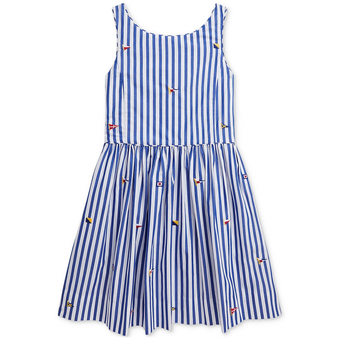 Toddler & Little Girl's 'Sailing Flag Cotton Poplin Dress'