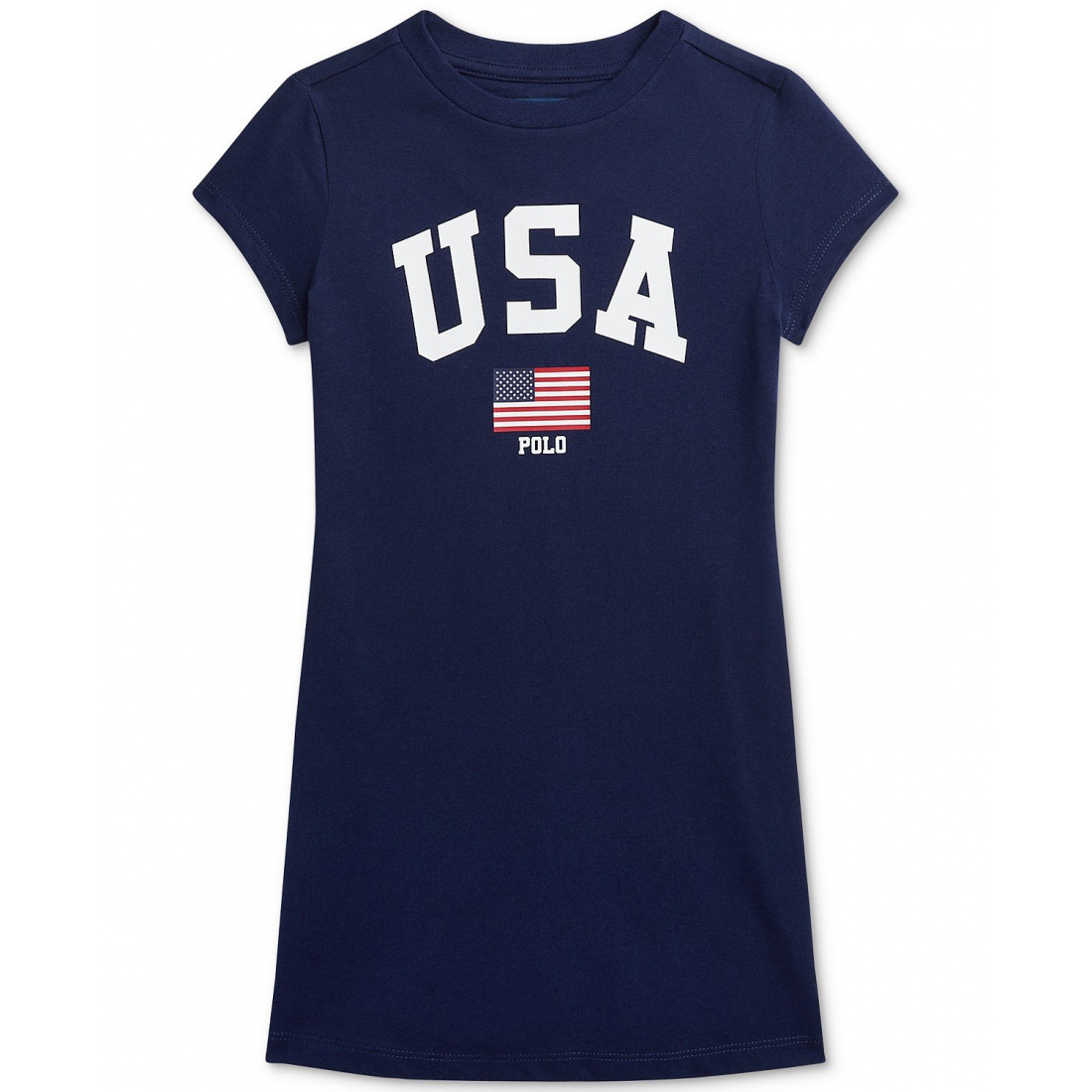 'Team USA Cotton T-Shirt Jersey Dress' pour Petites filles