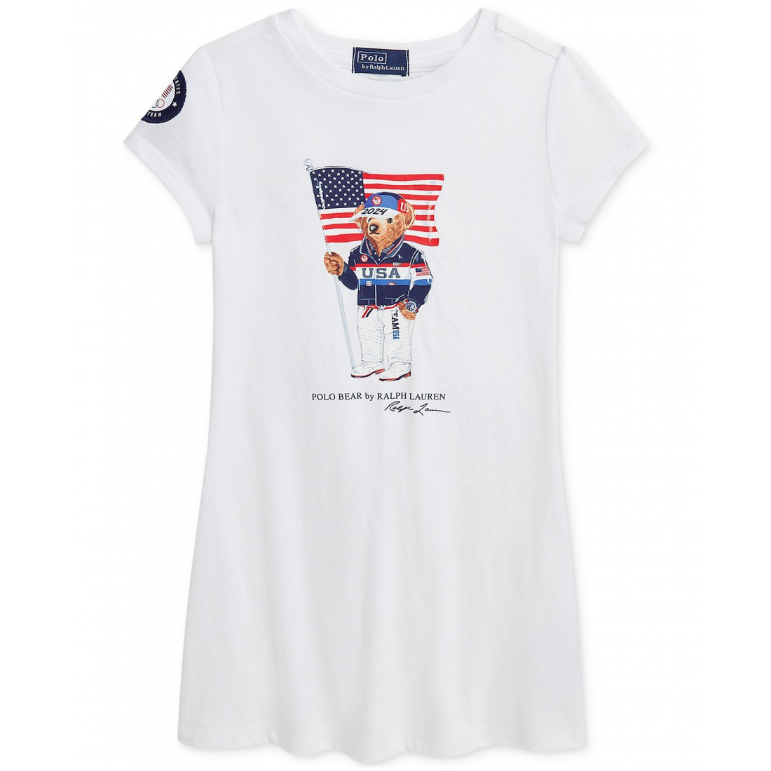 'Team USA Polo Bear Cotton Jersey Dress' pour Bambins & petites filles