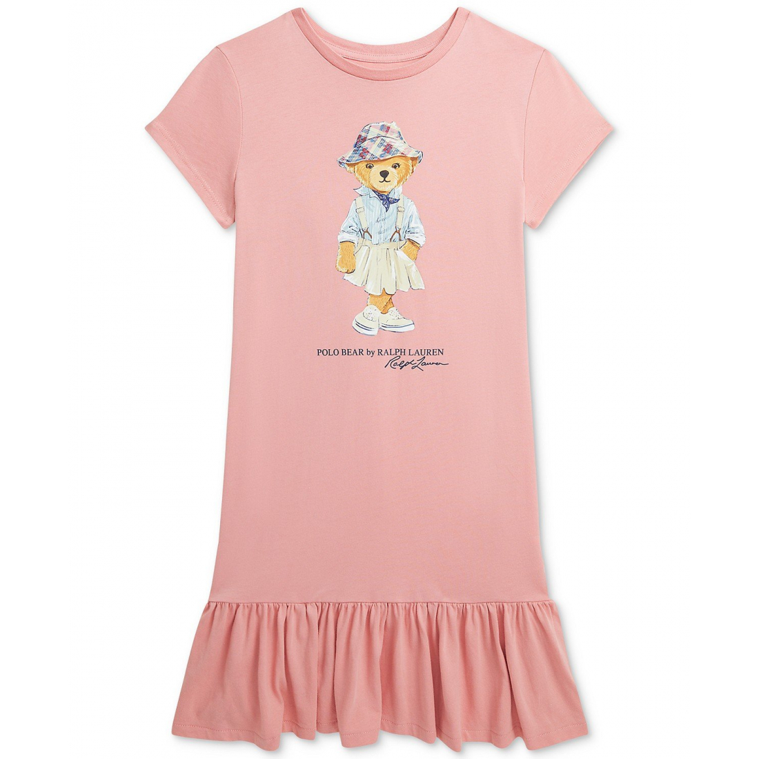 Big Girl's 'Polo Bear Cotton Jersey Tee Dress'