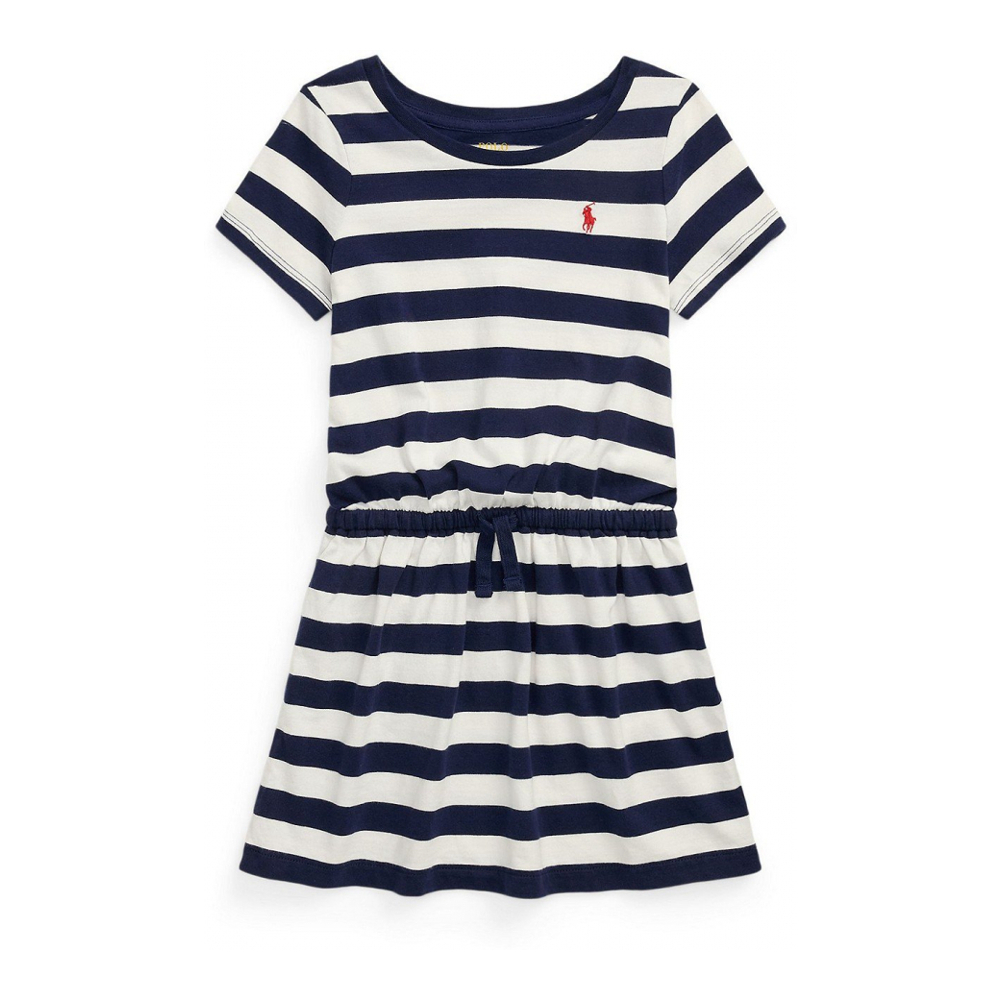 Toddler & Little Girl's 'Striped Cotton Jersey Tee Dress'