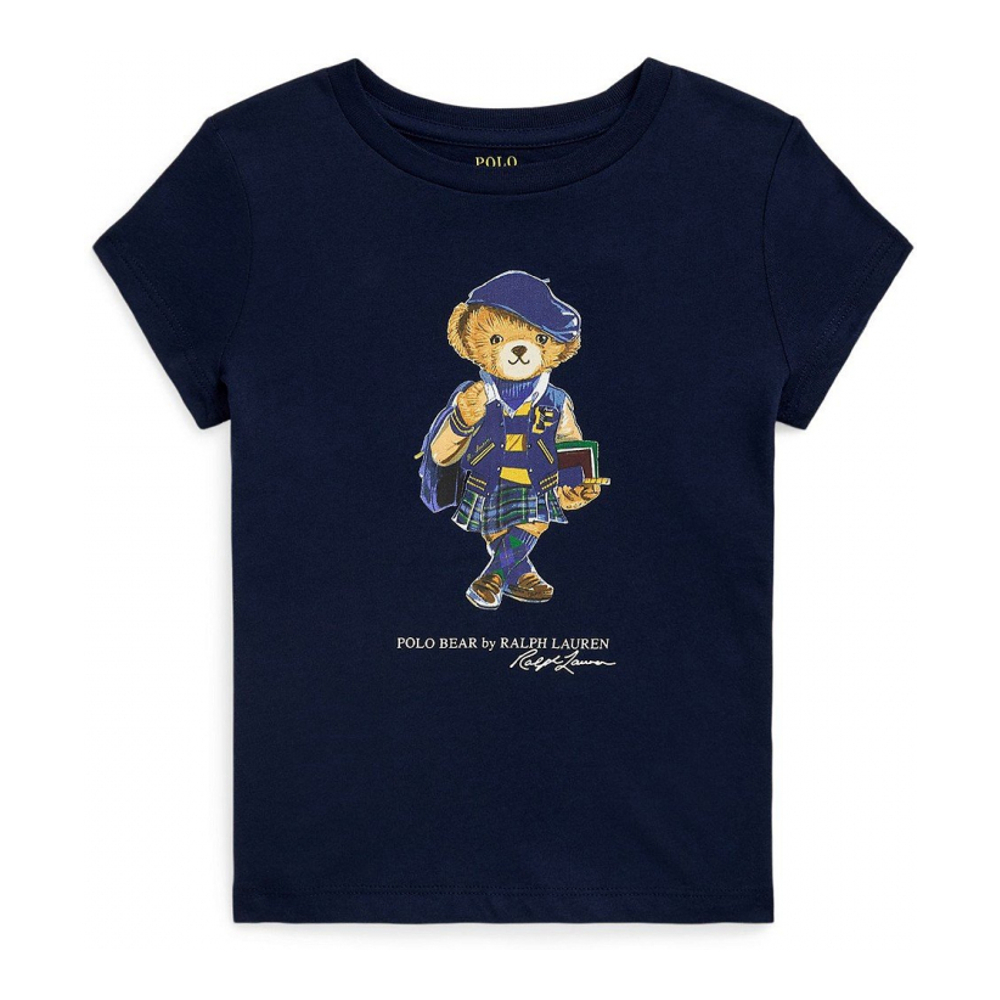 Toddler & Little Girl's 'Polo Bear Cotton Jersey Tee'