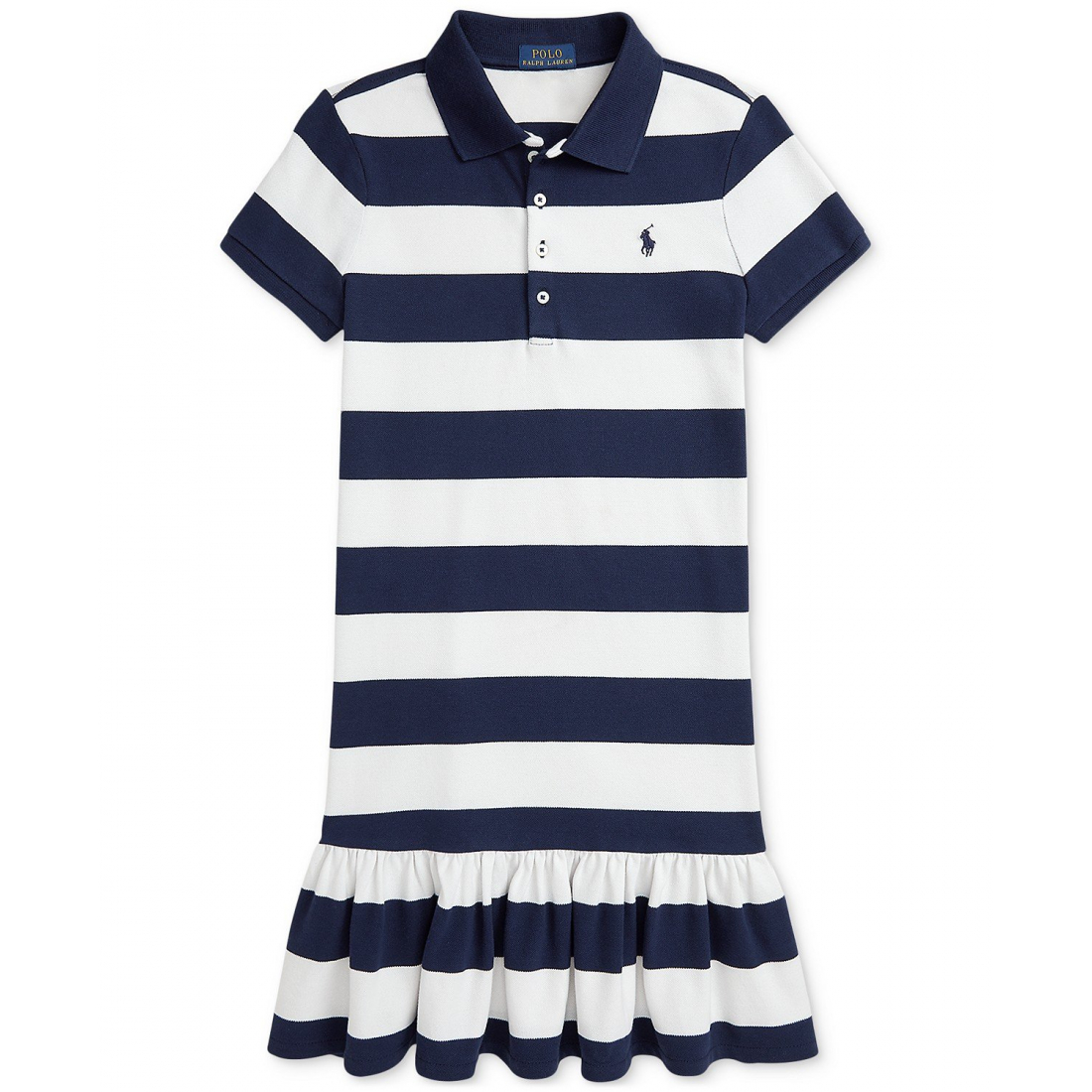 'Striped Stretch Mesh Polo Dress' pour Grandes filles