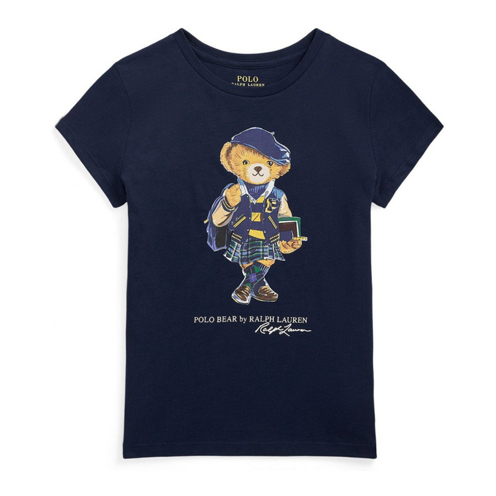 Big Girl's 'Polo Bear Cotton Jersey Tee'