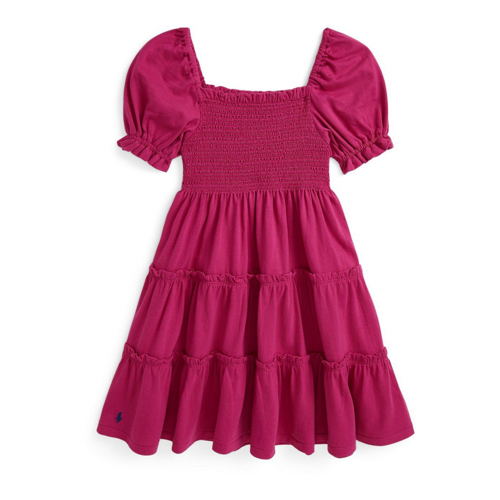 Toddler & Little Girl's 'Smocked Cotton Jersey Dress'