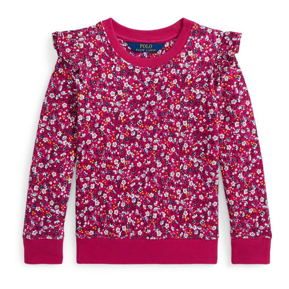 'Floral Ruffled Fleece Sweatshirt' pour Bambins & petites filles