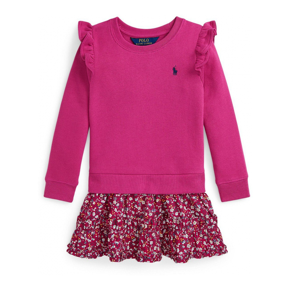 'Floral Poplin-Skirt Fleece Dress' pour Bambins & petites filles