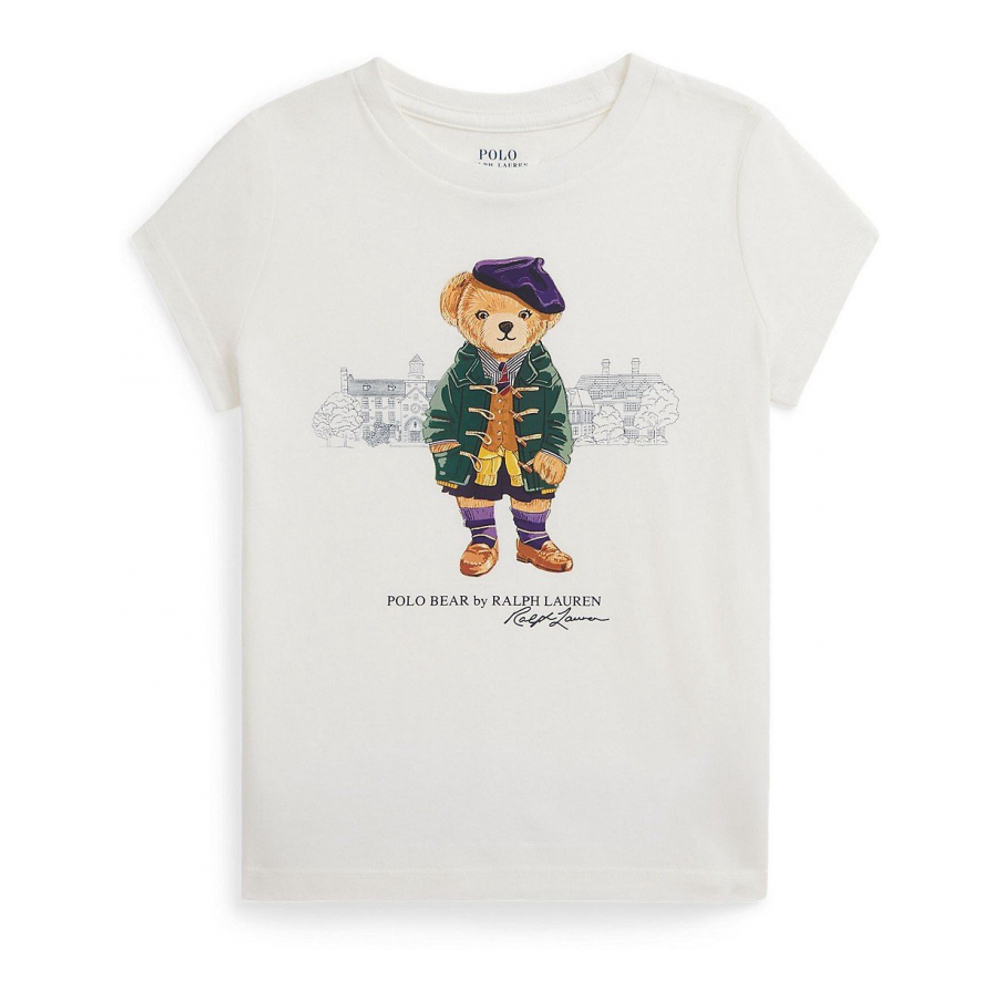 Toddler & Little Girl's 'Polo Bear Cotton Jersey Tee'