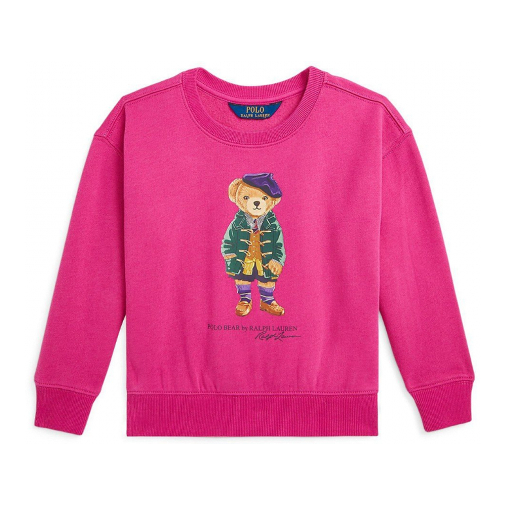 Toddler & Little Girl's 'Polo Bear Fleece Sweatshirt'