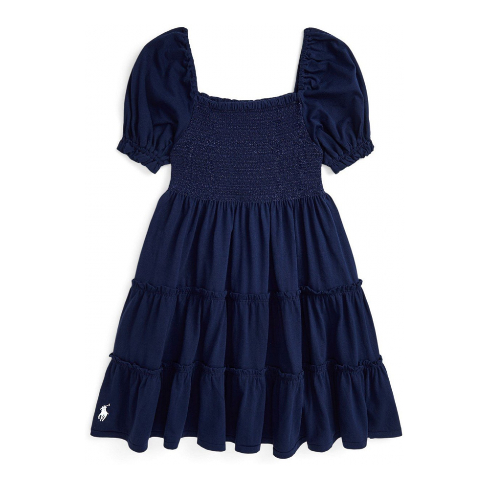 Big Girl's 'Smocked Cotton Jersey Dress'