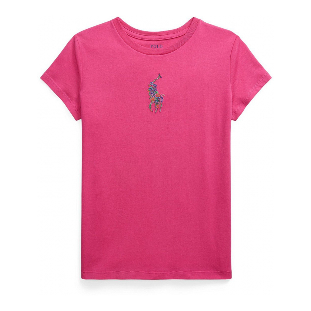 Big Girl's 'Floral Big Pony Cotton Jersey Tee'