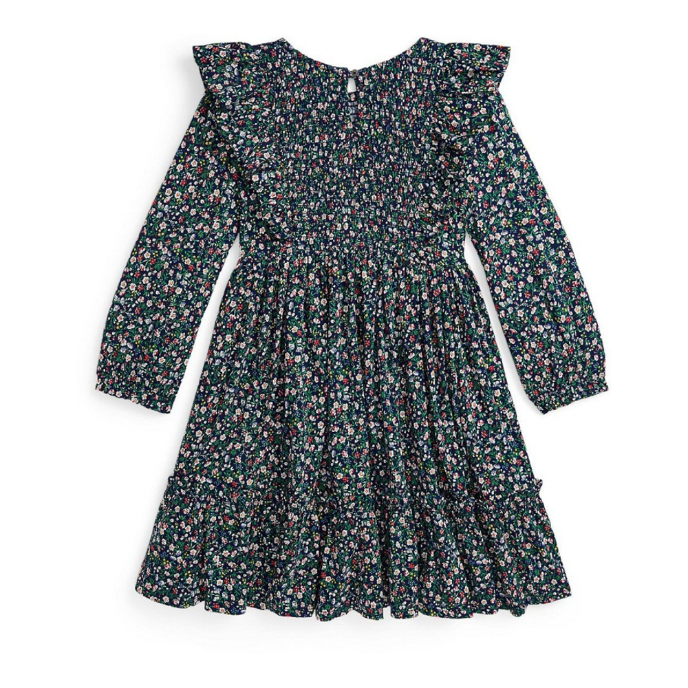 Big Girl's 'Floral Smocked Cotton Jersey Dress'