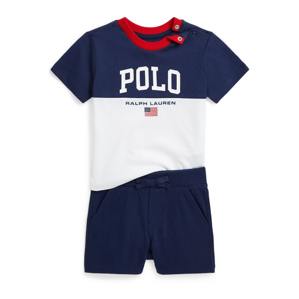 'Logo Cotton Jersey Tee and Short Set' pour Bébés garçons