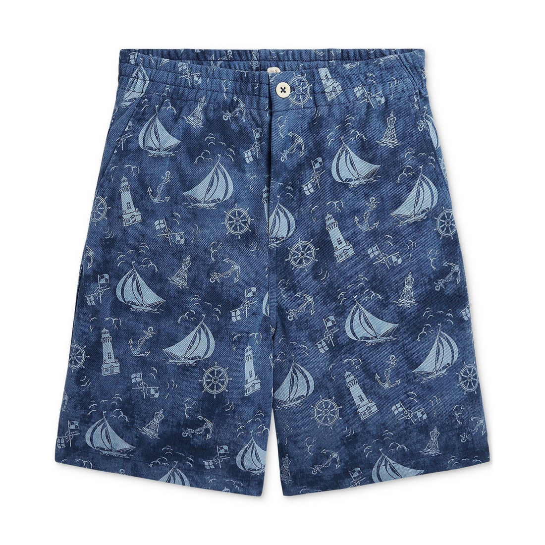 'Nautical-Print Cotton Mesh Shorts' pour Grands garçons