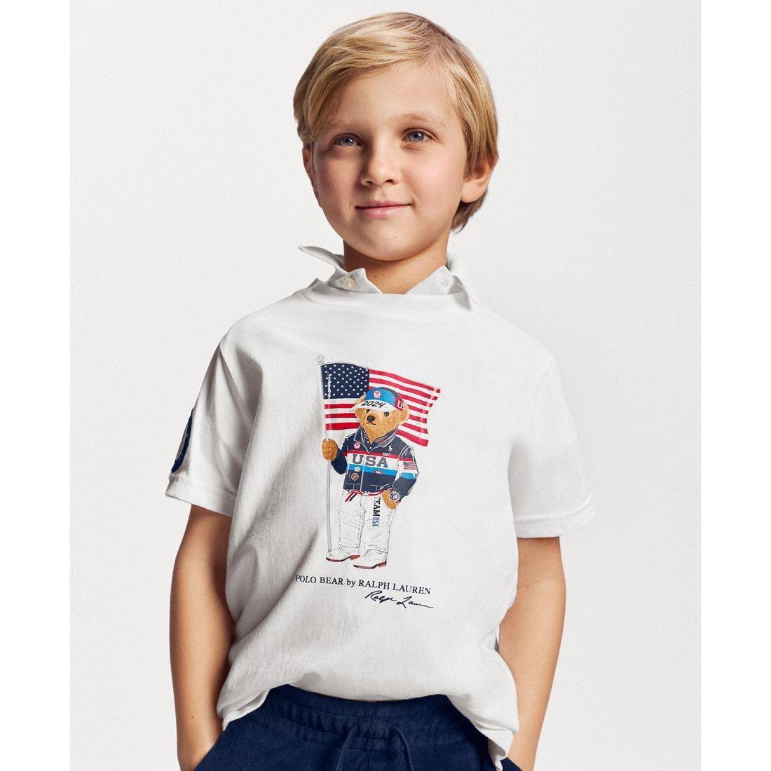 Toddler & Little Boy's 'Team USA Polo Bear Cotton Jersey Tee'