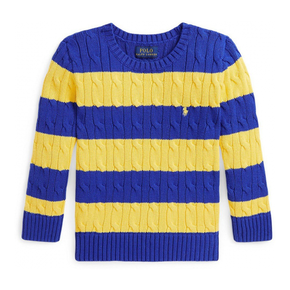 'Striped Cable-Knit Cotton Sweater' pour Enfant et petit garçon