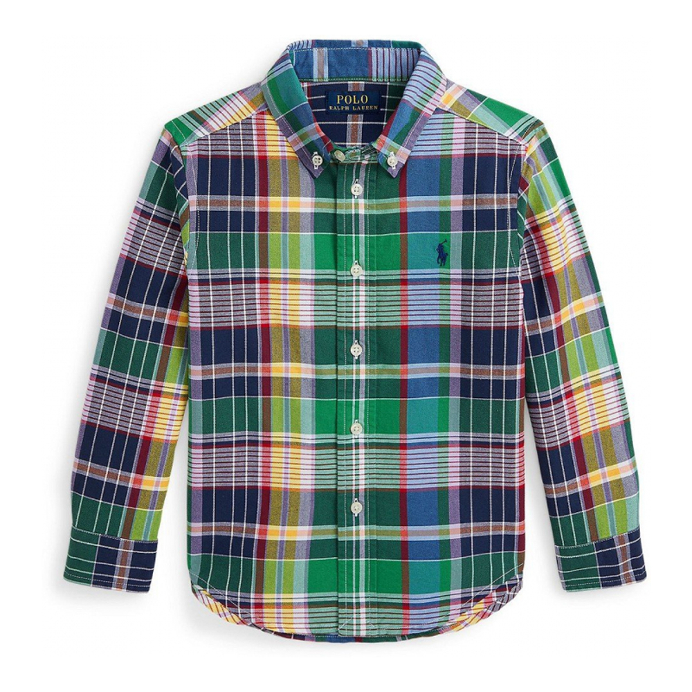 'Plaid Cotton Oxford Shirt' pour Enfant et petit garçon