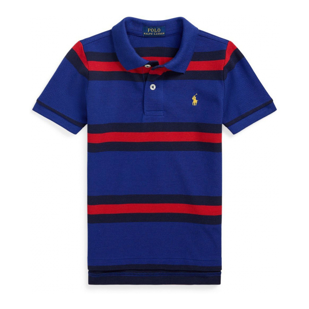 'Striped Cotton Mesh Polo Shirt' pour Enfant et petit garçon