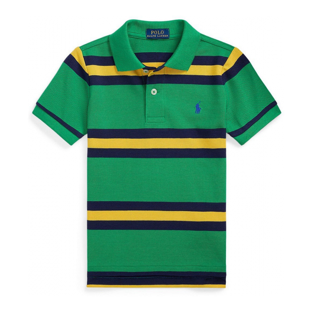 'Striped Cotton Mesh Polo Shirt' pour Enfant et petit garçon