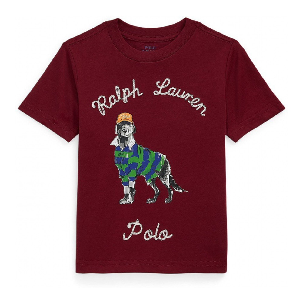 'Dog-Print Cotton Jersey Tee' pour Enfant et petit garçon