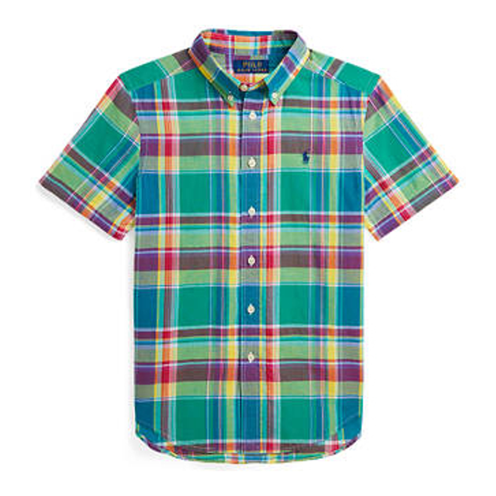 'Cotton Madras Short Sleeve Shirt' pour Grands garçons