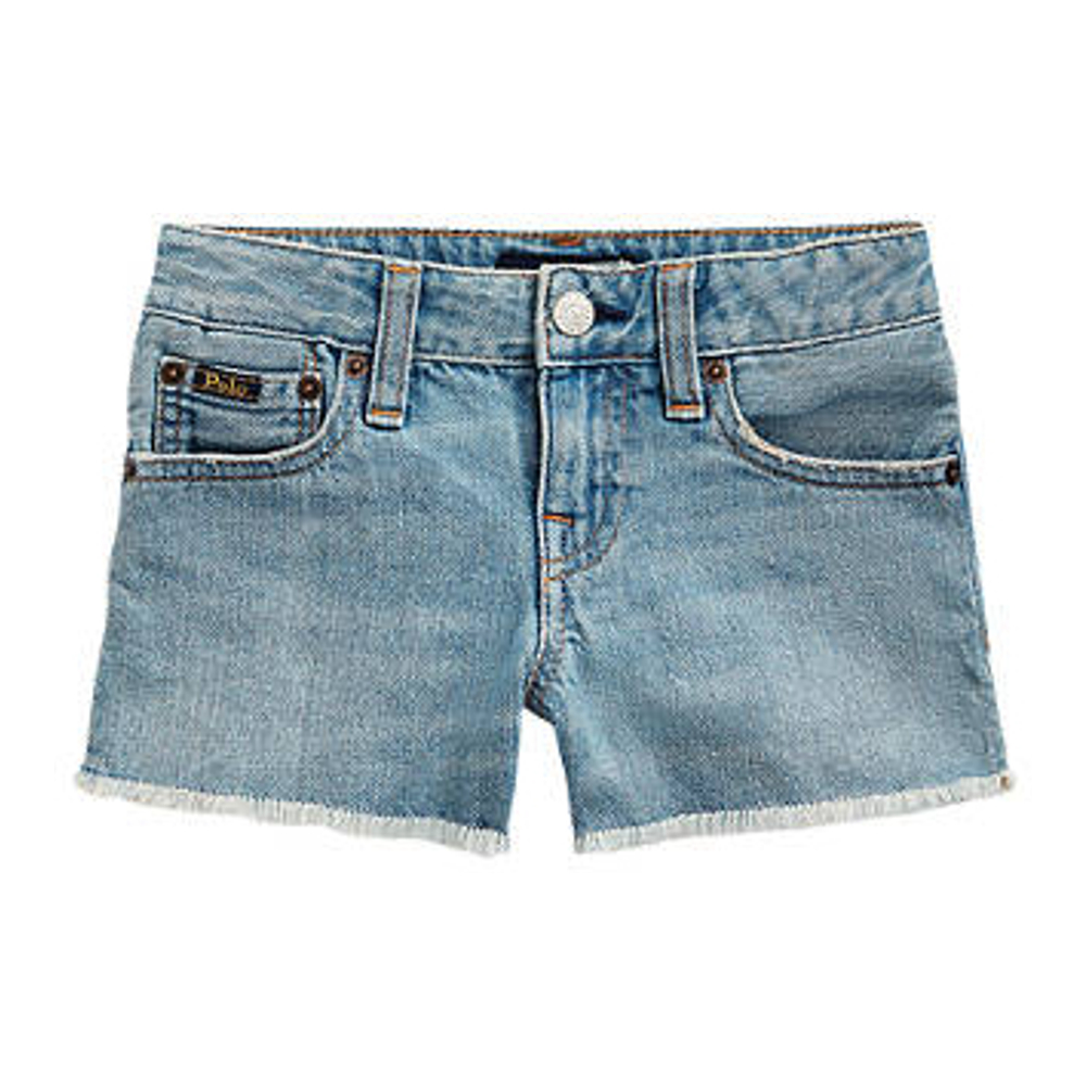 'Frayed Cotton Denim Shorts' pour Petites filles