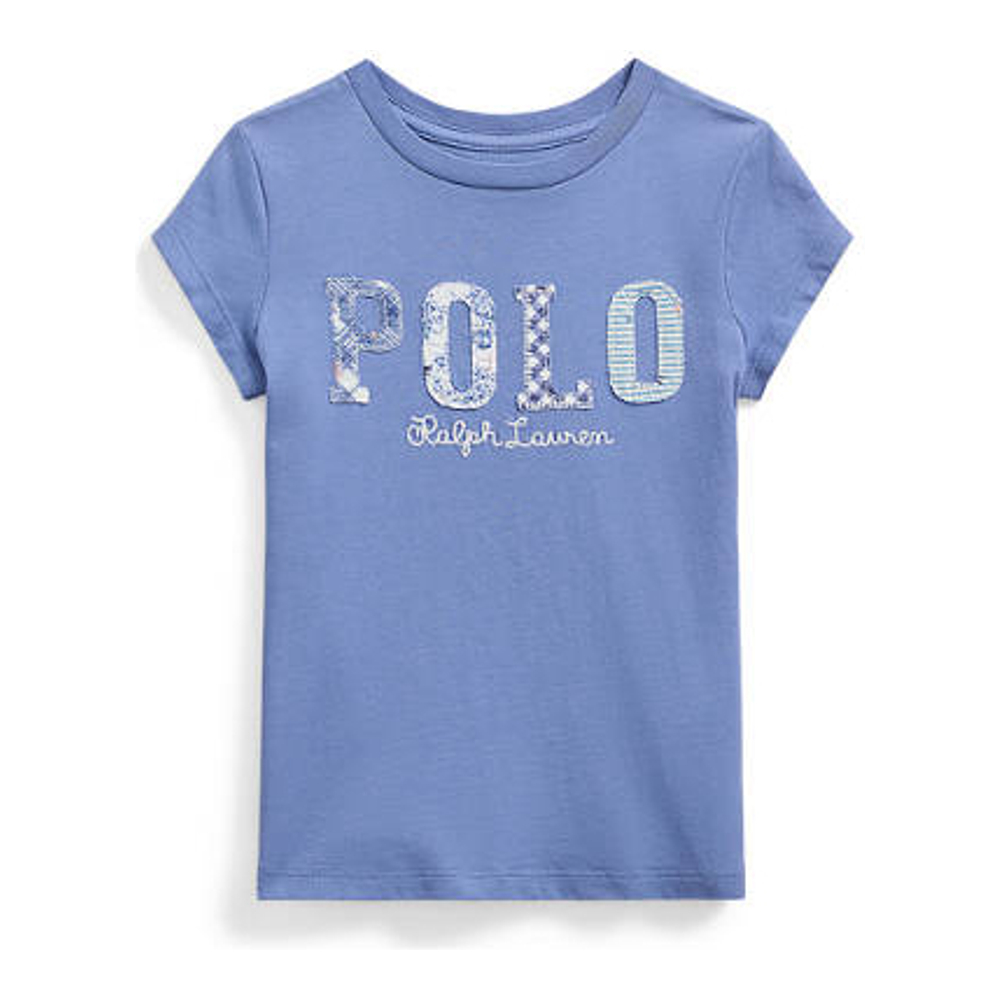 Little Girl's 'Mixed Logo Cotton Jersey T-Shirt'