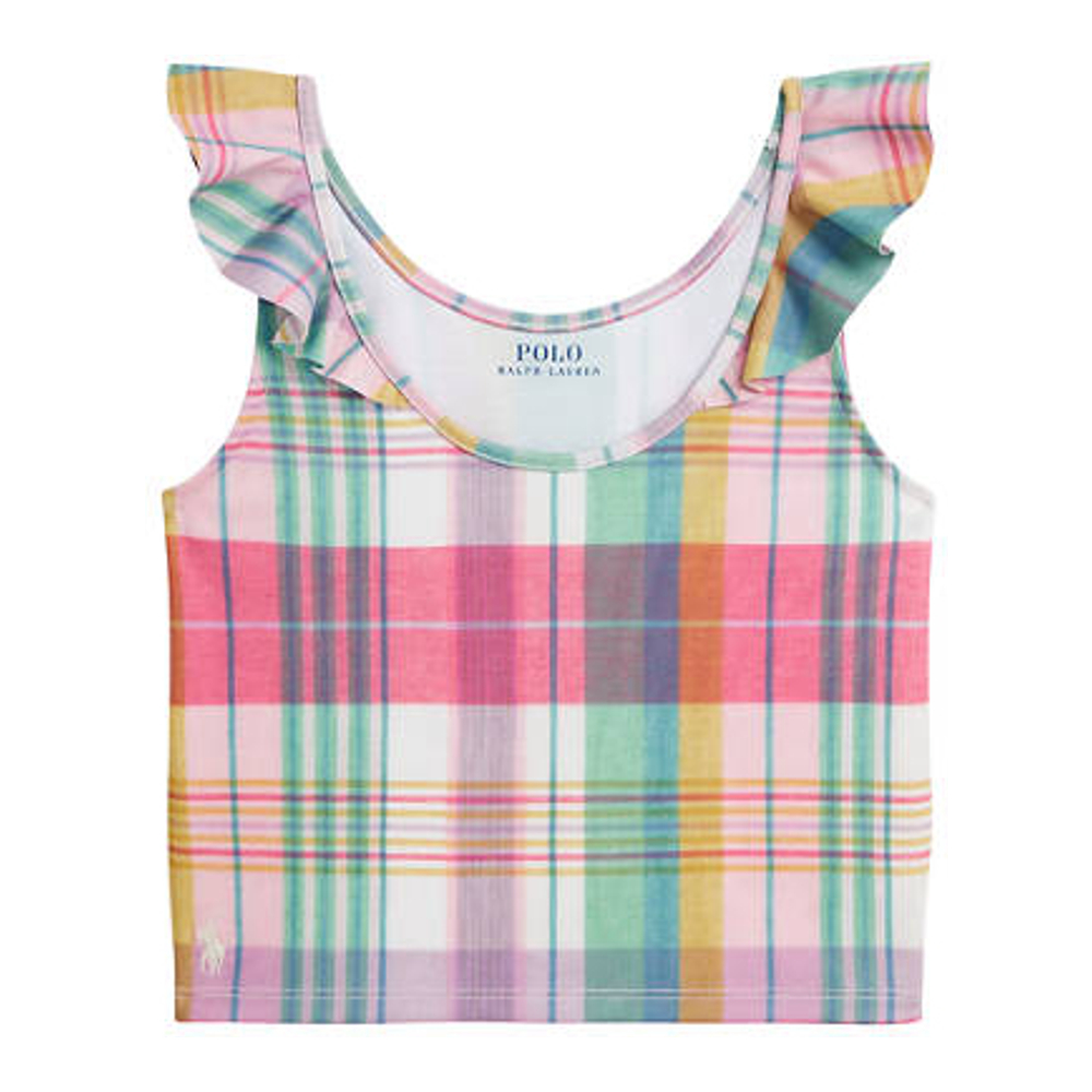 'Madras Print Performance Jersey Top' pour Grandes filles