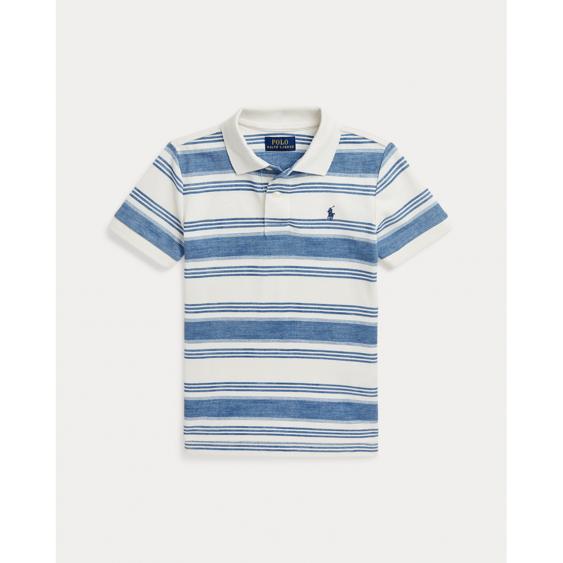 'Striped Cotton Mesh Polo Shirt' pour Petits garçons