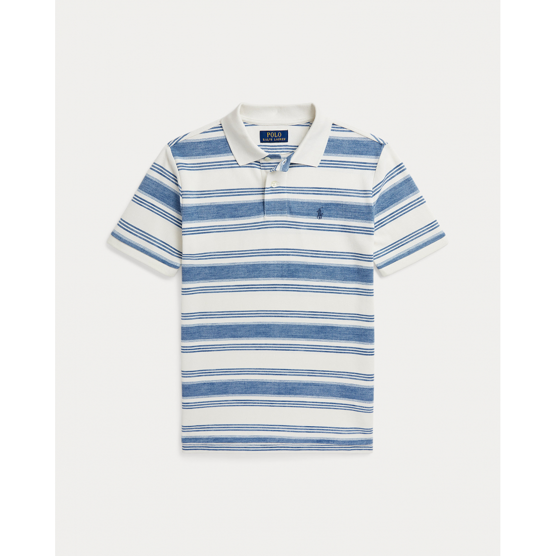 'Striped Cotton Mesh Polo Shirt' pour Grands garçons