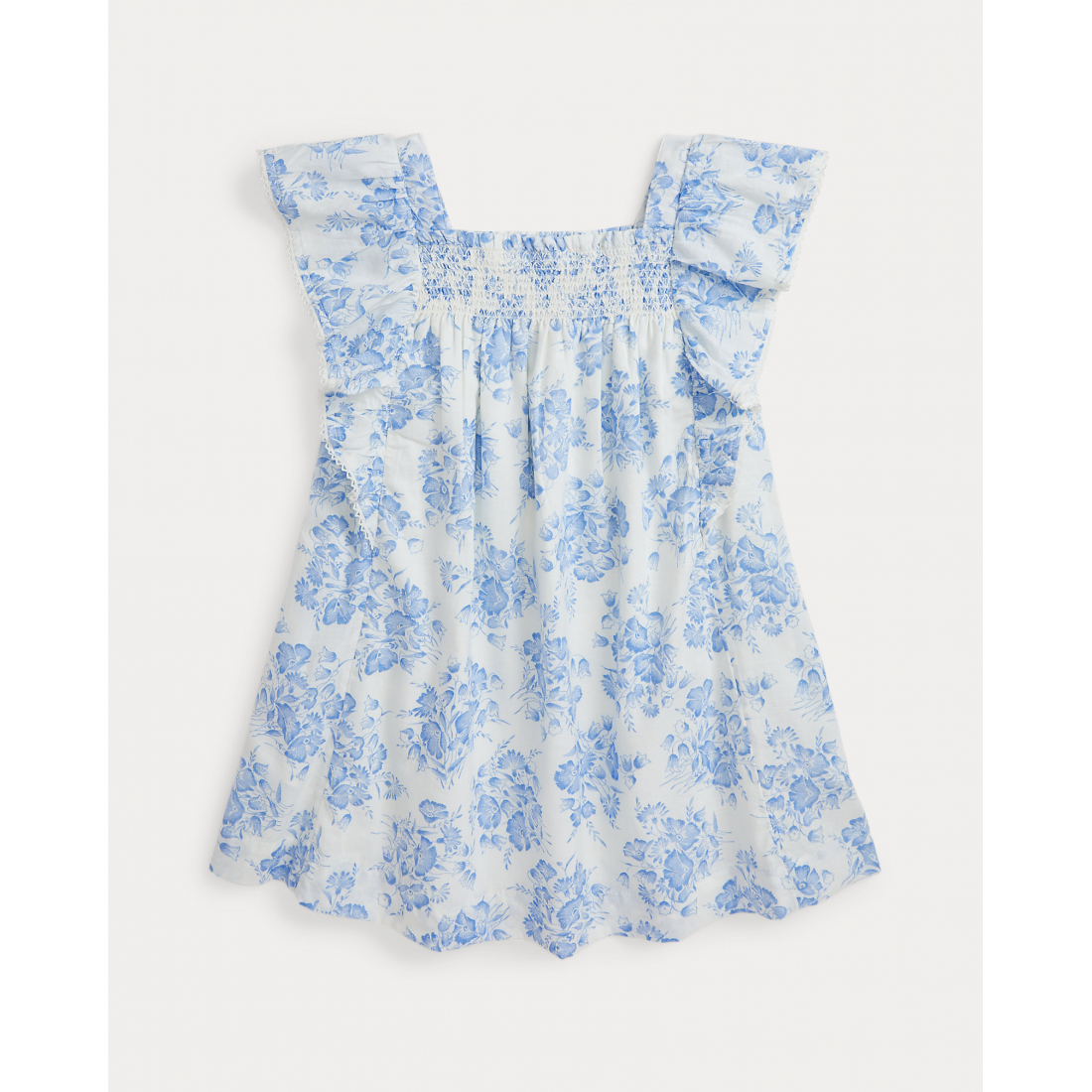 'Floral Ruffled Slub Cotton Dress' pour Petites filles