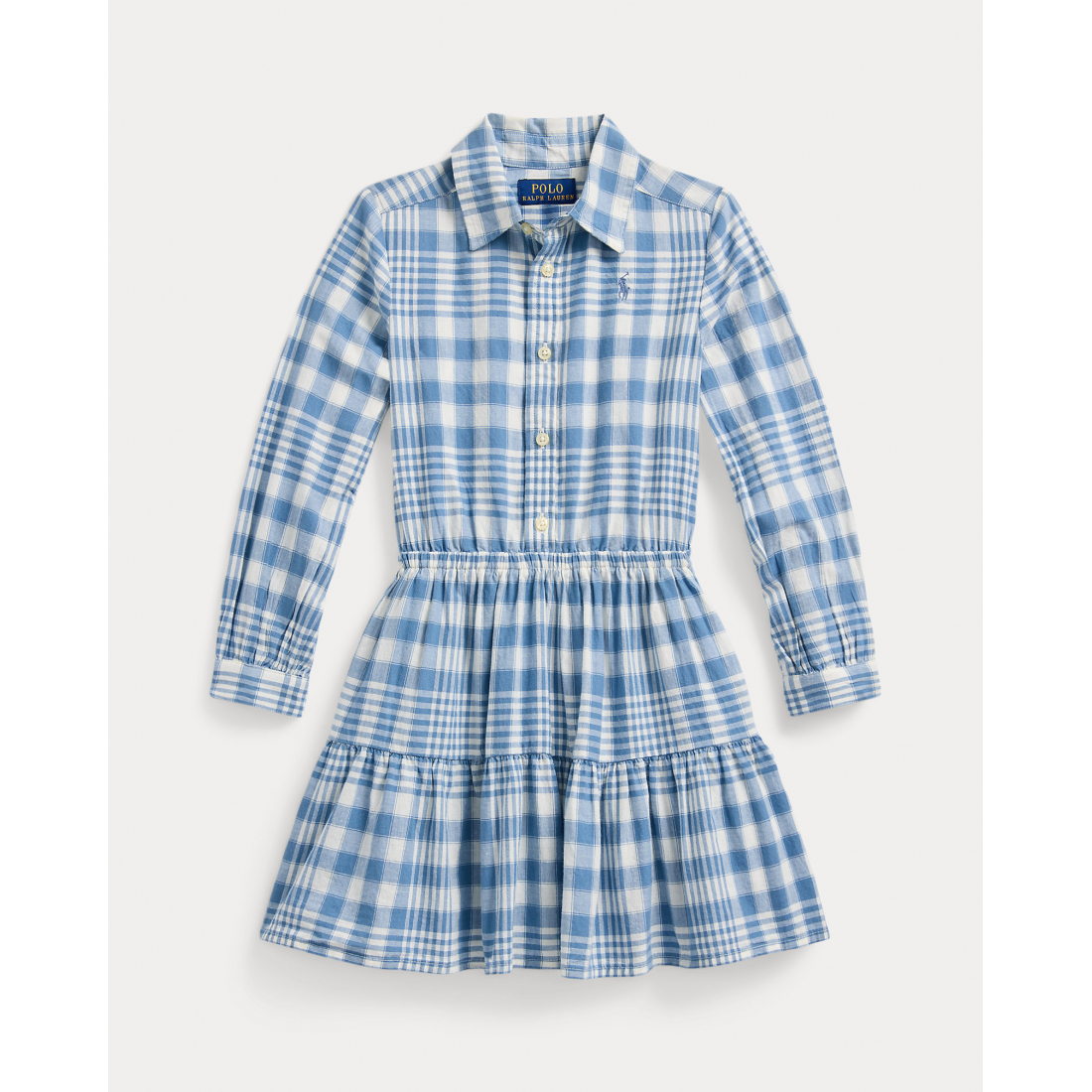 'Gingham Cotton Madras Shirtdress' pour Petites filles