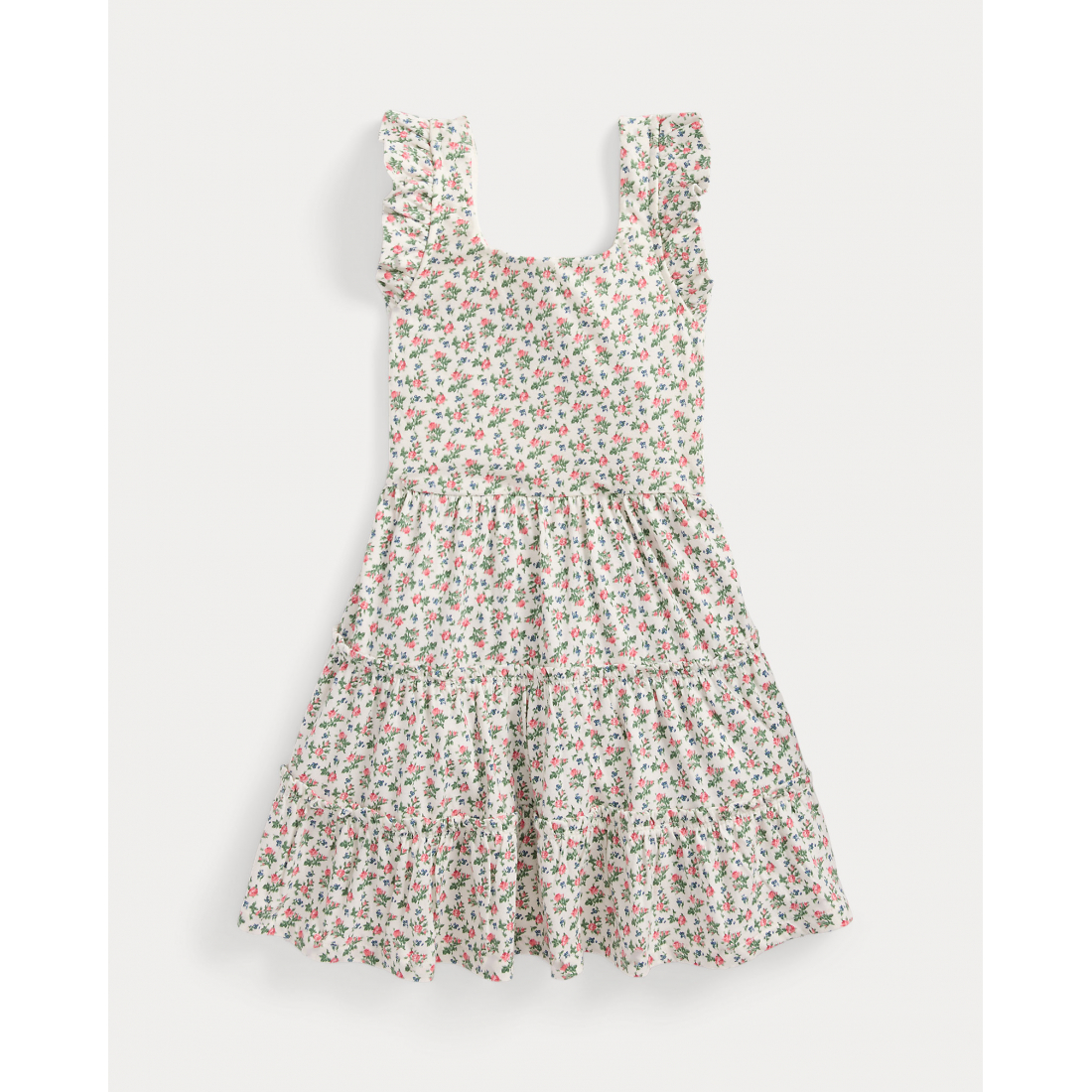 'Floral Tiered Cotton Jersey Dress' pour Petites filles