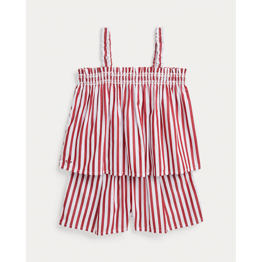 'Striped Cotton Poplin Top & Short Set' pour Petites filles