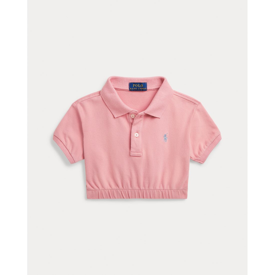 Little Girl's 'Stretch Mesh Boxy Polo Shirt'