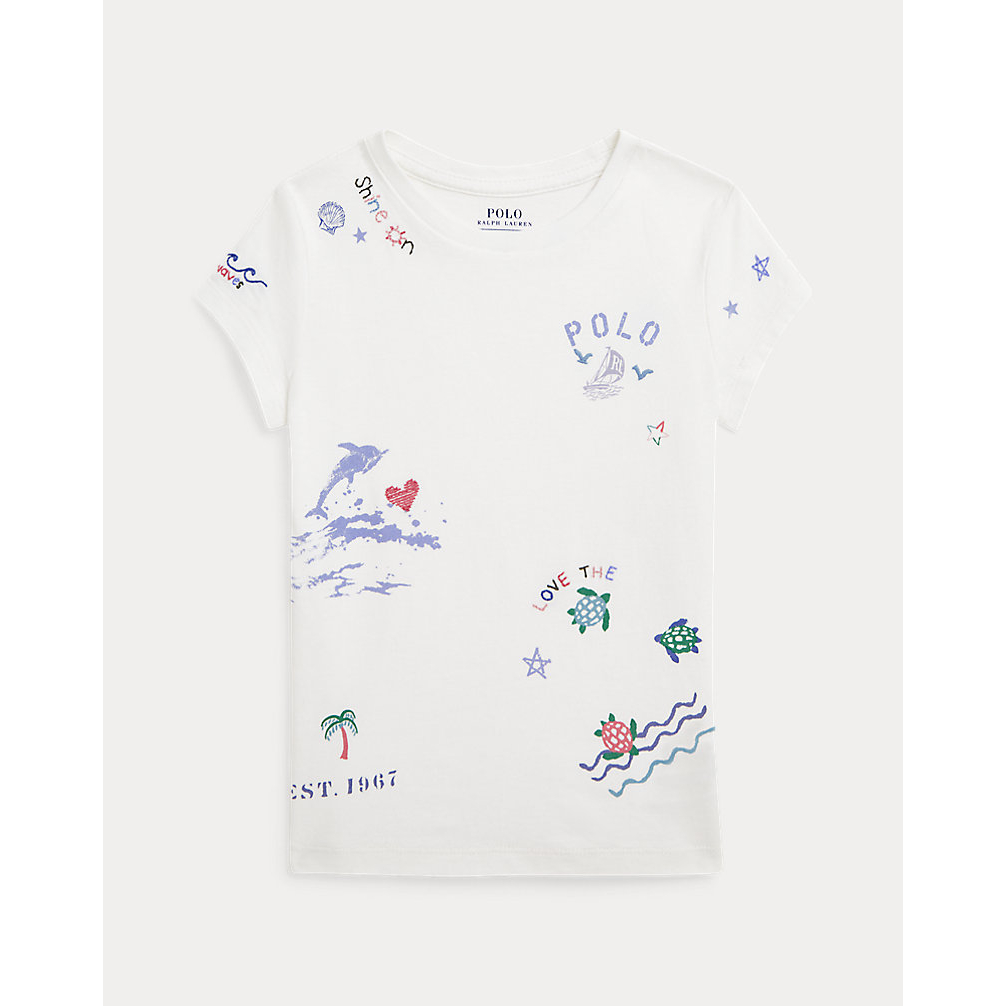 'Cotton Jersey Graphic Tee' pour Petites filles