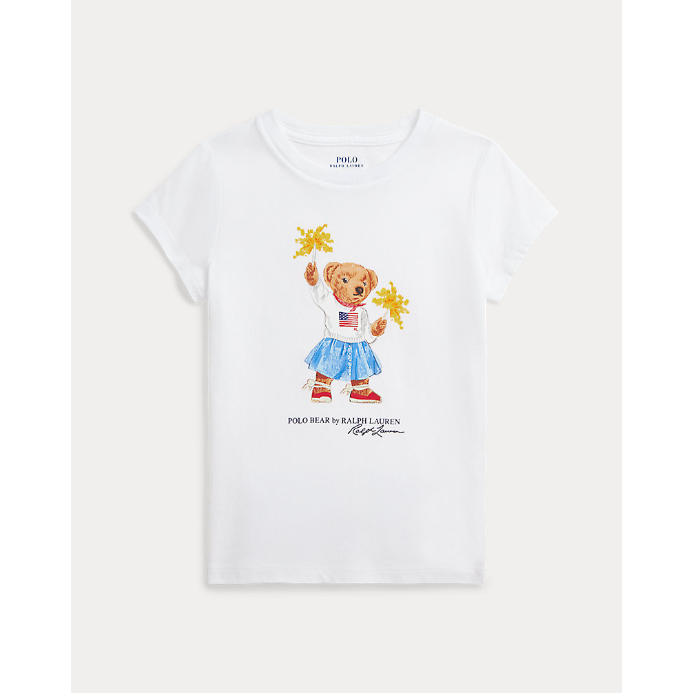 'Polo Bear Cotton Jersey Tee' pour Petites filles