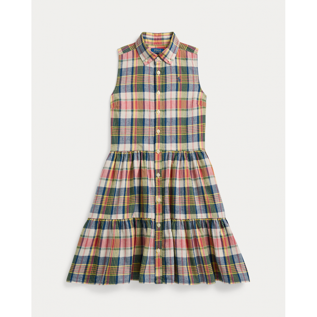 Big Girl's 'Plaid Cotton Madras Shirtdress'