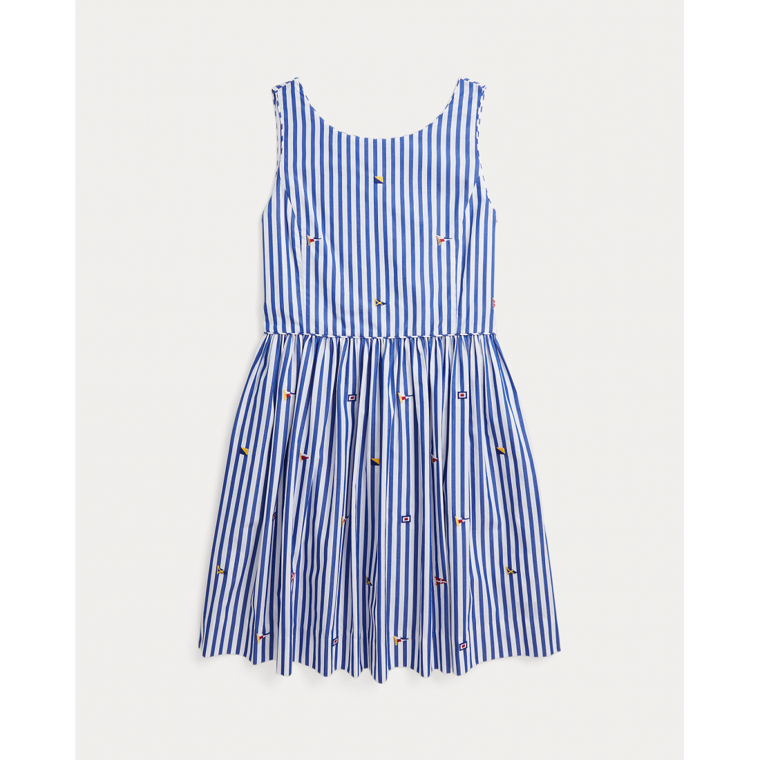 Big Girl's 'Sailing Flag Cotton Poplin Dress'