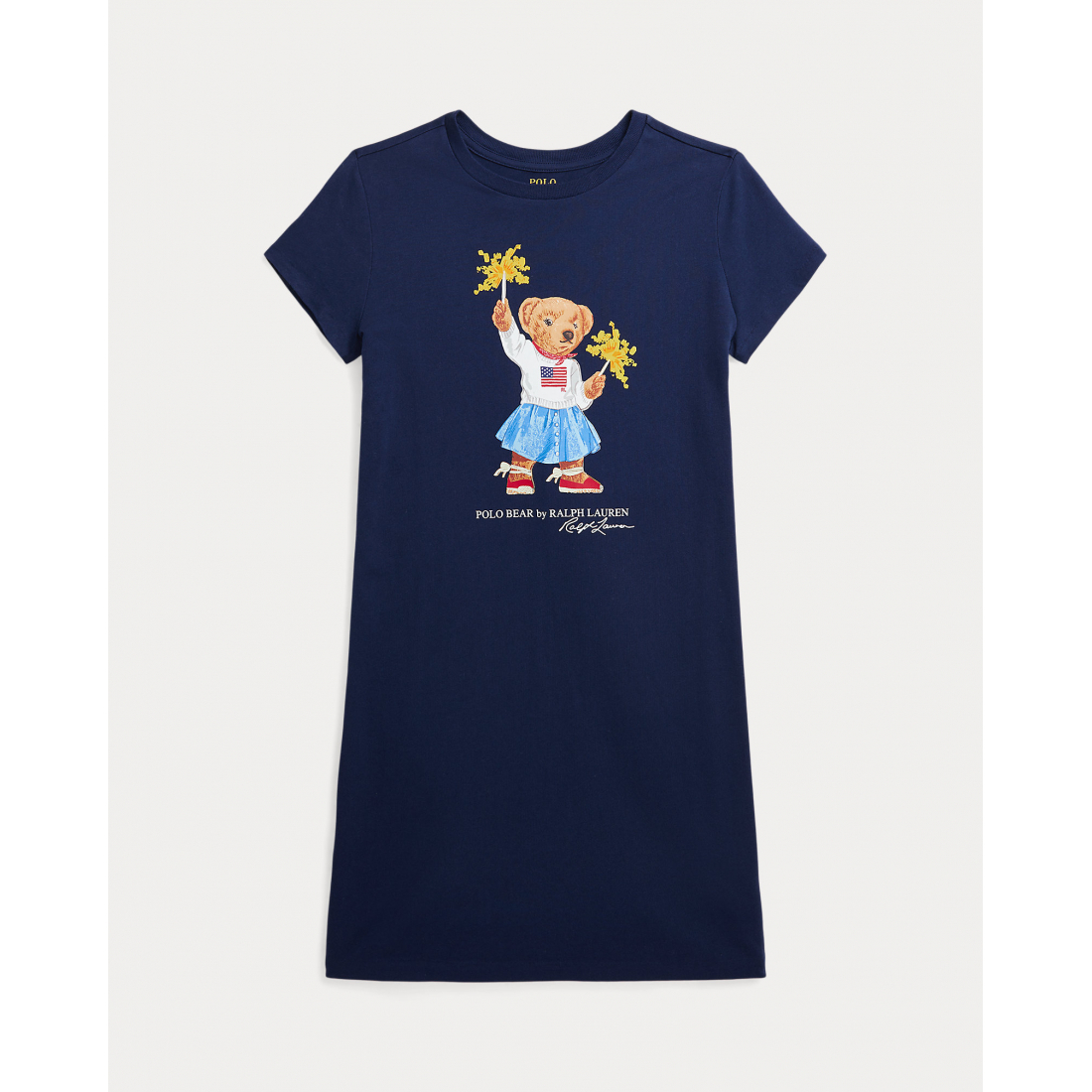 Big Girl's 'Polo Bear Cotton Jersey Tee Dress'