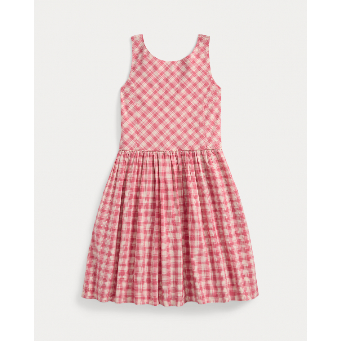 Big Girl's 'Gingham Cotton Madras Dress'