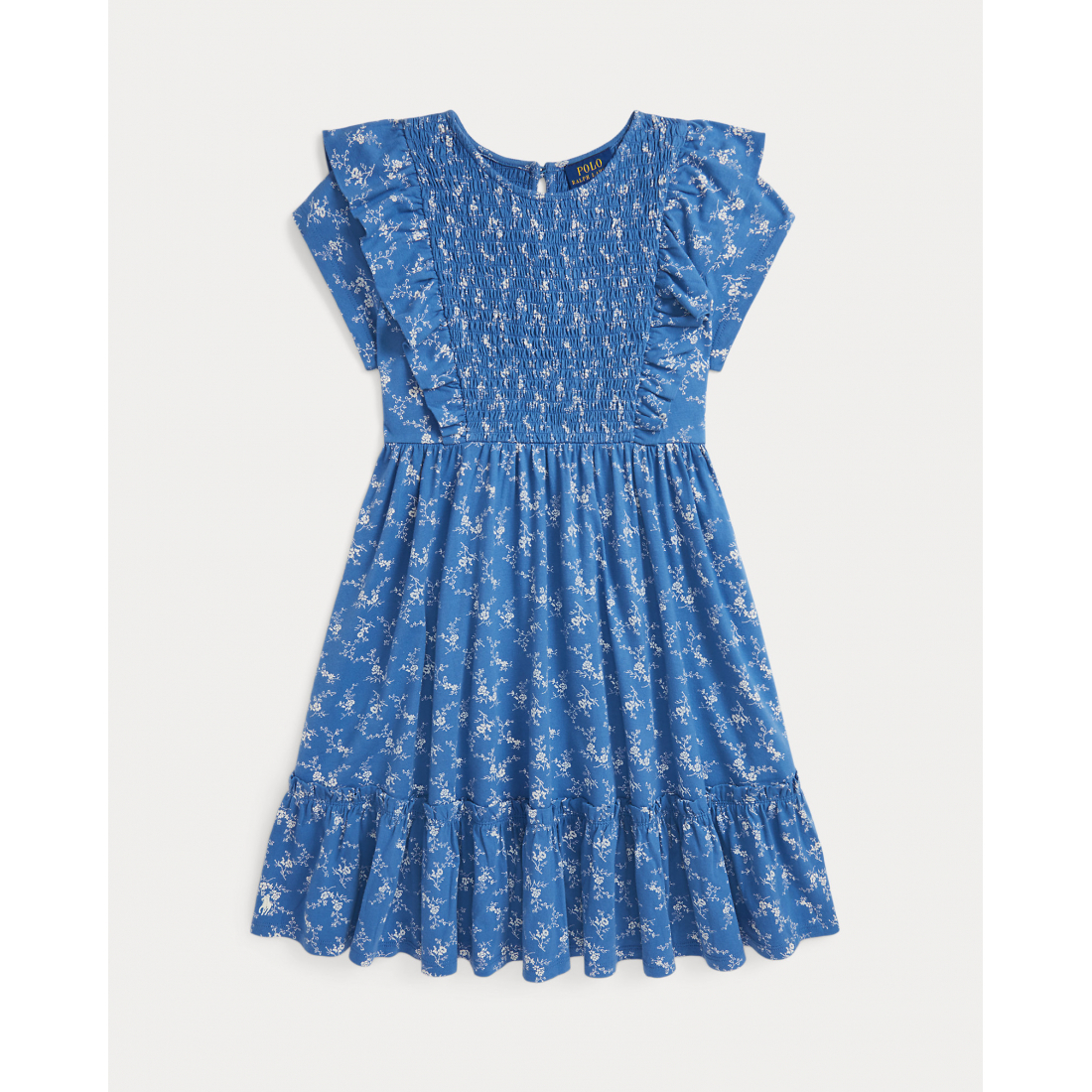 'Floral Smocked Cotton Jersey Dress' pour Grandes filles