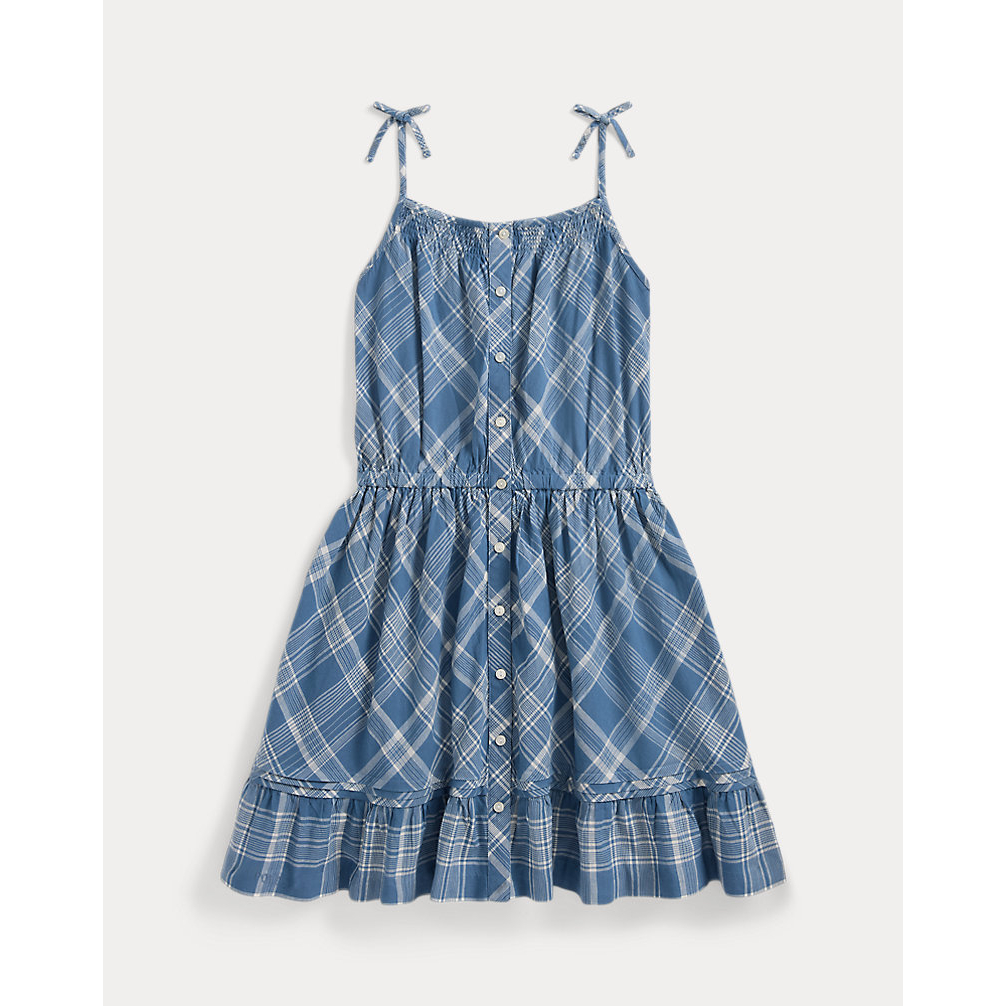 Big Girl's 'Plaid Cotton Madras Dress'