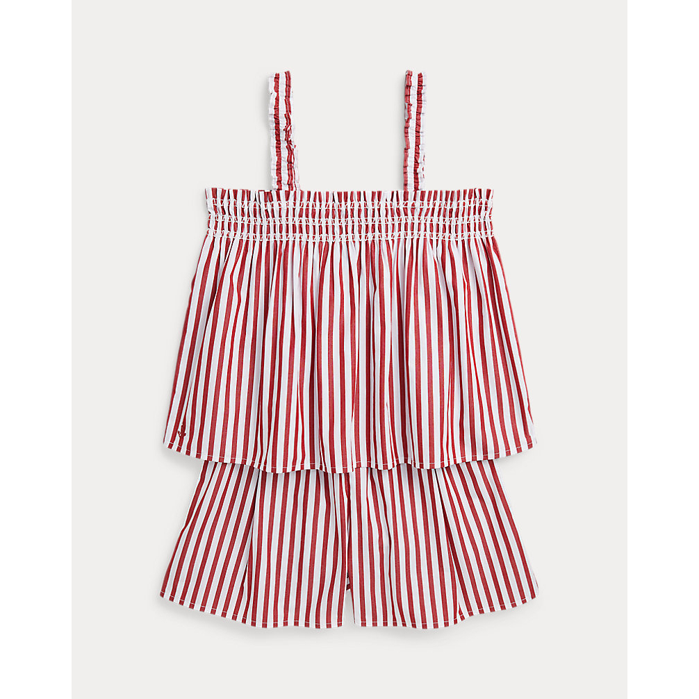 'Striped Cotton Poplin Top & Short Set' pour Grandes filles