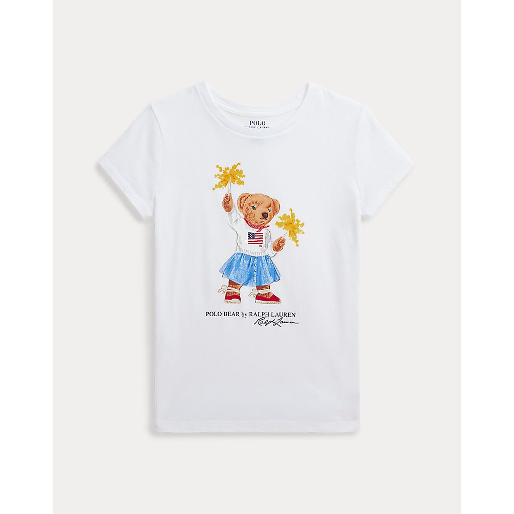 Big Girl's 'Polo Bear Cotton Jersey Tee'