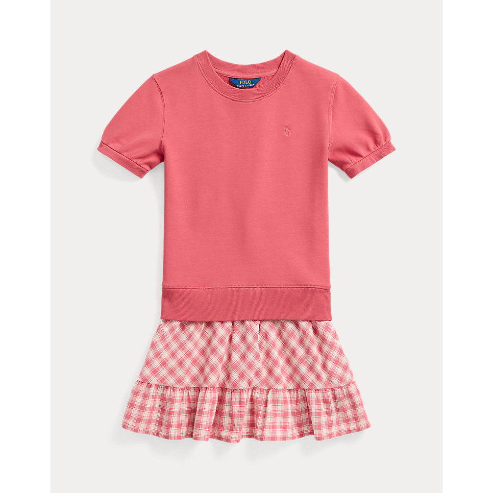 Big Girl's 'Plaid French Terry Sweatshirt Dress'