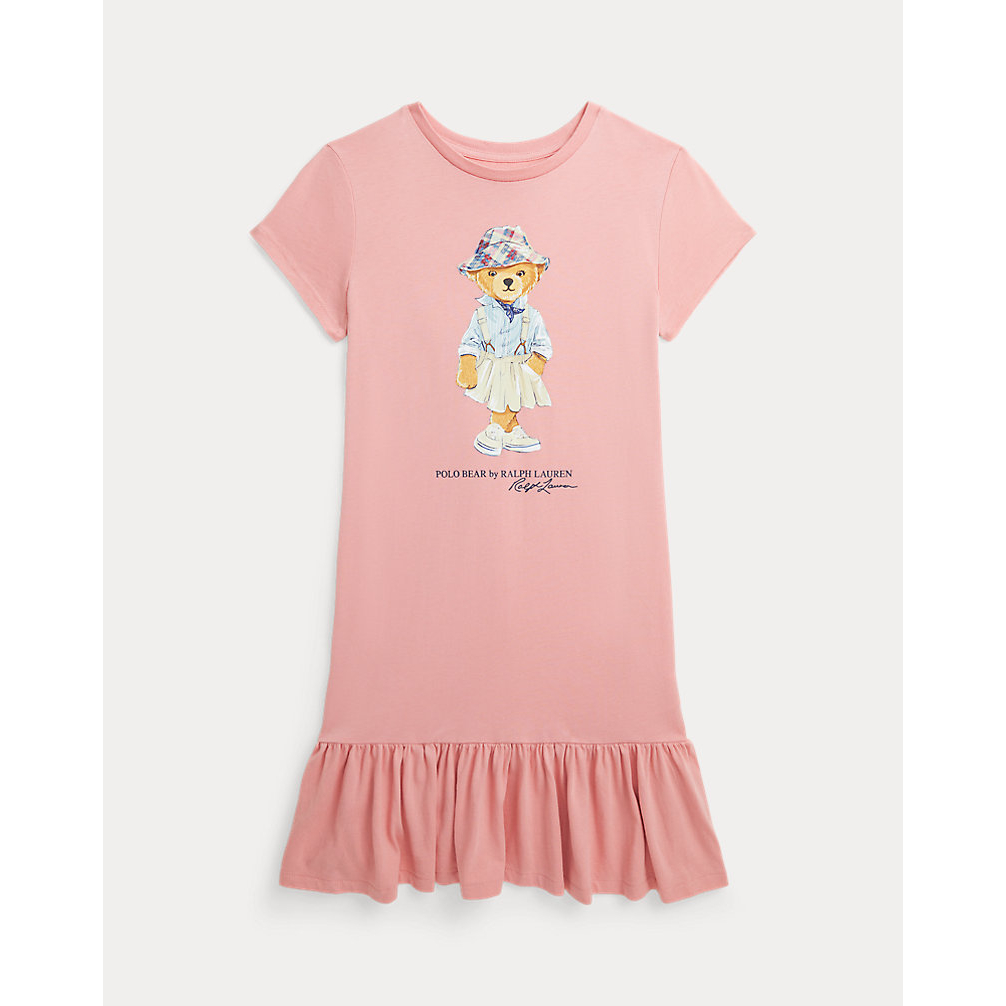 Big Girl's 'Polo Bear Cotton Jersey Tee Dress'