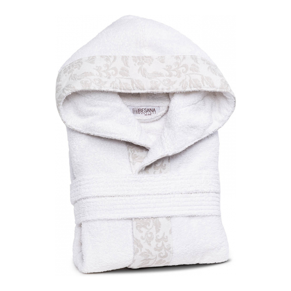 White Decor Hooded Bathrobe