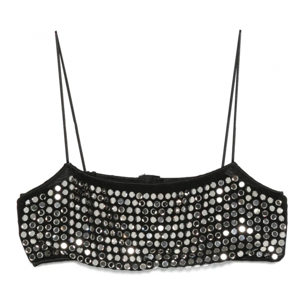 'Crystal-Embellished' Crop Top für Damen